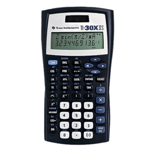 A TI-30XIIS scientific calculator.